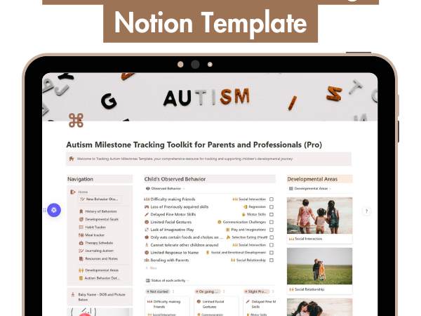 autism milestone tracking template