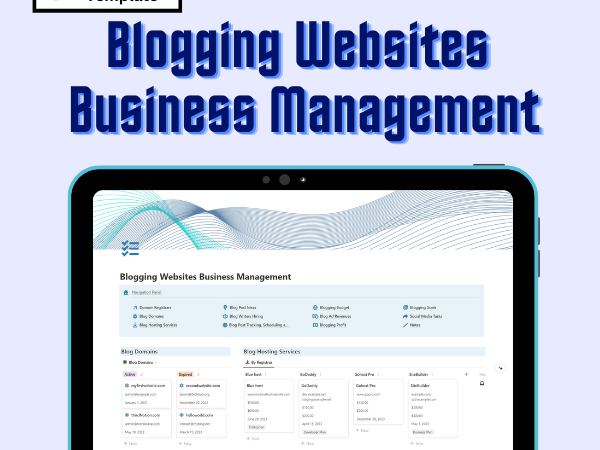 blogging business management with notion