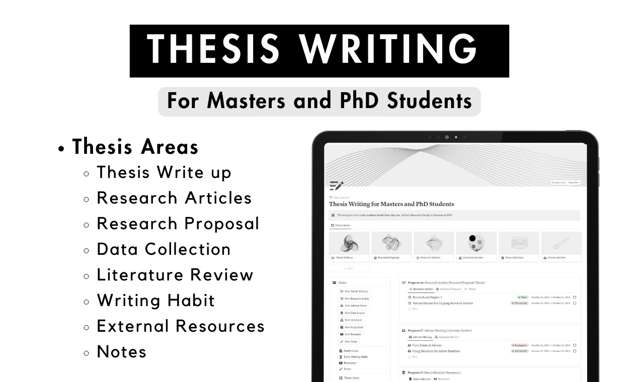 Thesis writing for masters and PhD students - Notion Market Hub