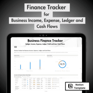 finance tracker for business income and cost notion template
