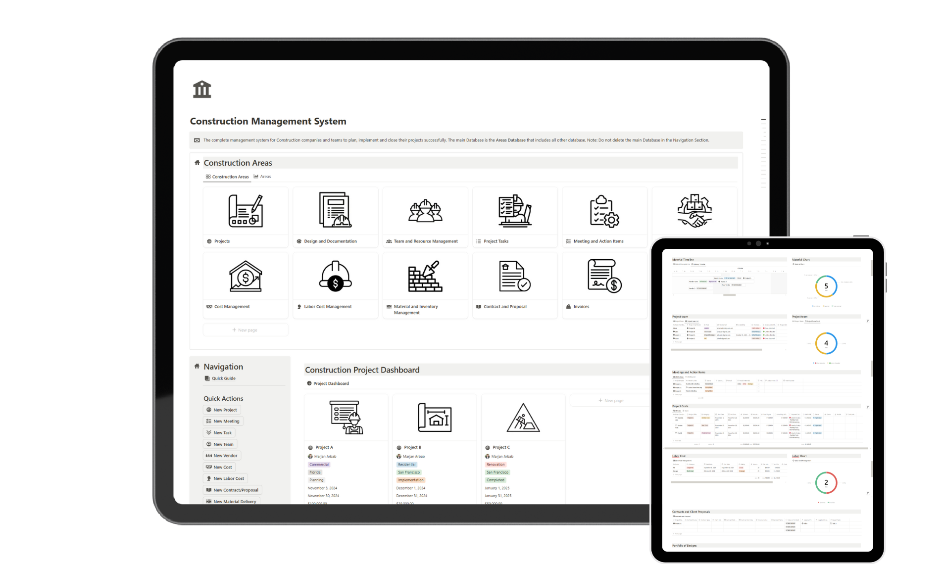 construction management system for notion