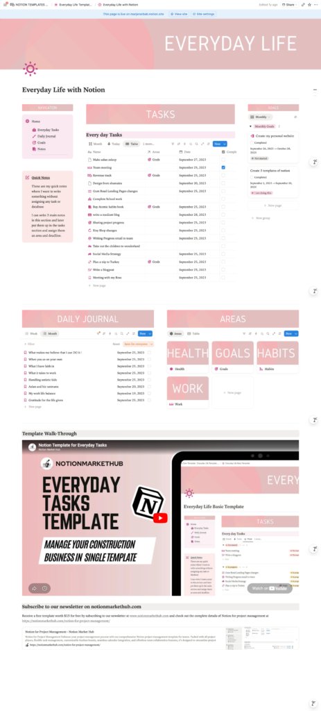 everyday life notion template