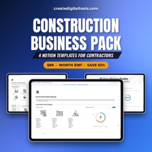 Construction Business Pack: 4 Notion templates for contractors