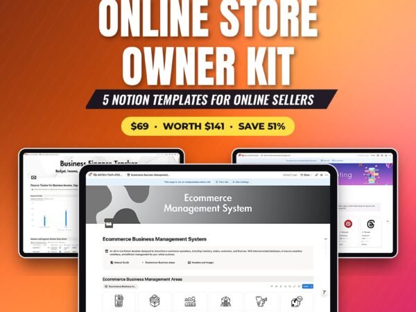 Online Store Owner Kit: 5 Notion templates for online sellers