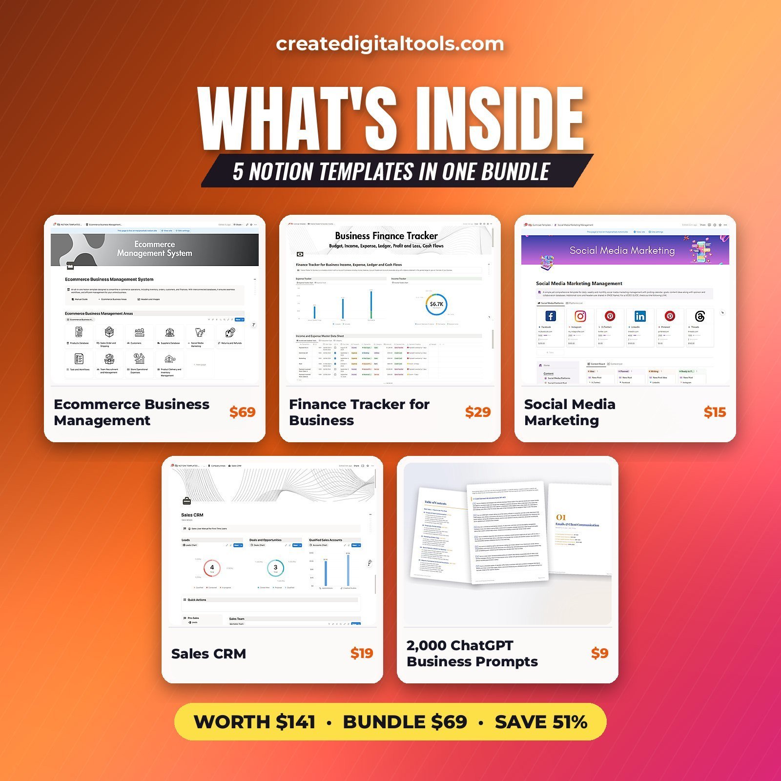 What's inside the Online Store Owner Kit ecommerce Notion template bundle