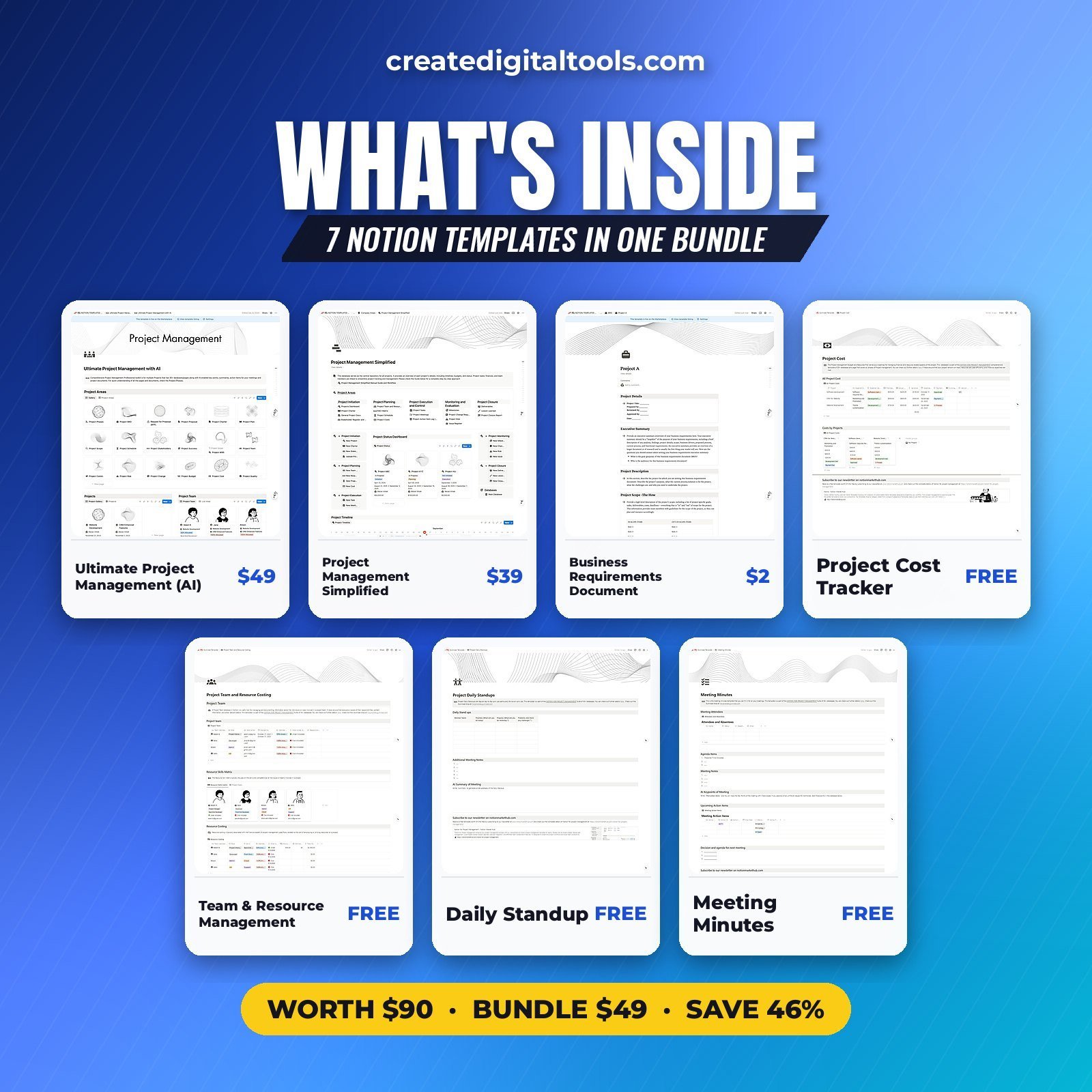 Notion templates for project managers toolkit contents