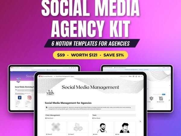 Social Media Agency Kit: 6 Notion templates for agencies