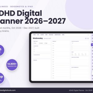 ADHD digital planner 2026-2027 for GoodNotes and iPad