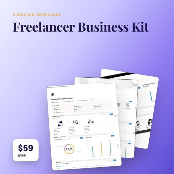 Freelancer Business Kit Notion template bundle