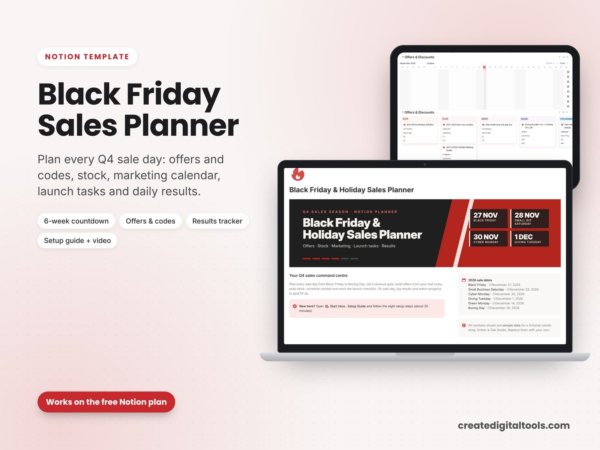 Black Friday & Holiday Sales Planner