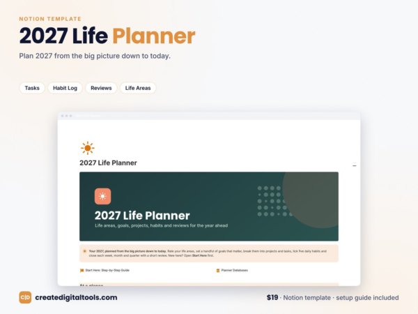2027 Life Planner Notion template