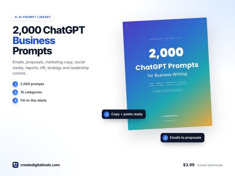 ChatGPT Prompts for Business Writing: 2,000 Full Scenarios