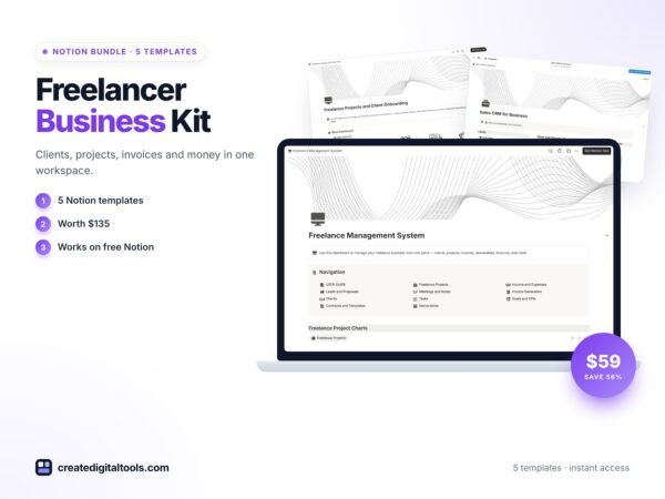 Freelancer Business Kit: 5 Notion Templates for Freelancers and Consultants preview