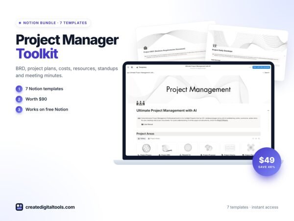 Project Manager Toolkit: 7 Notion Templates for Project Managers preview