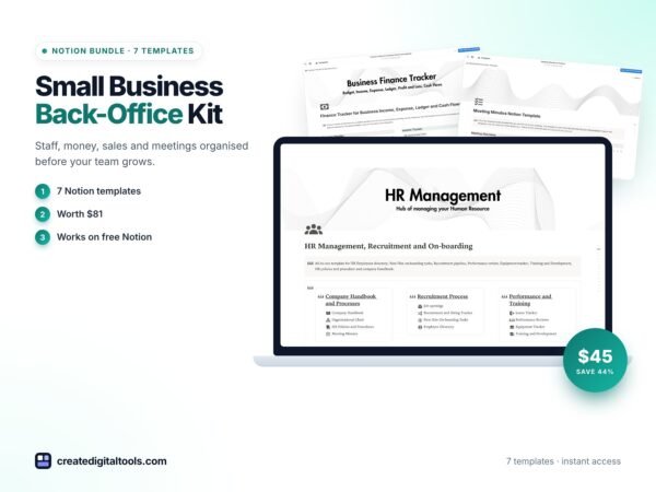 Small Business Back-Office Kit: 7 Notion Templates for Small Business Owners preview