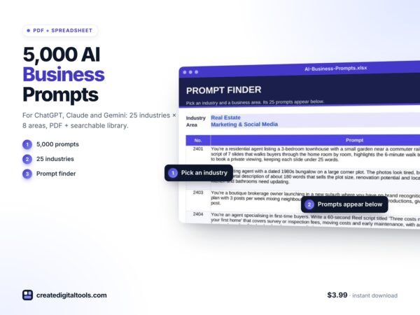 5,000 AI Business Prompts by Industry preview