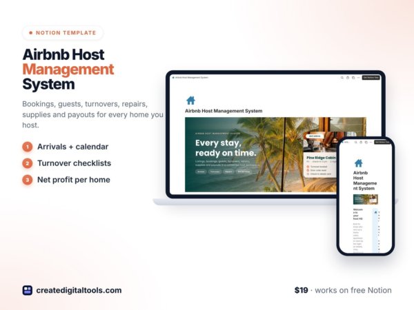 Airbnb Host Management System Notion template