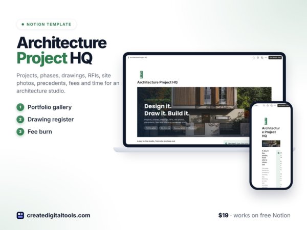 Architecture Project HQ Notion template