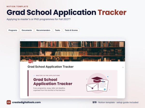 Grad School Application Tracker Notion template