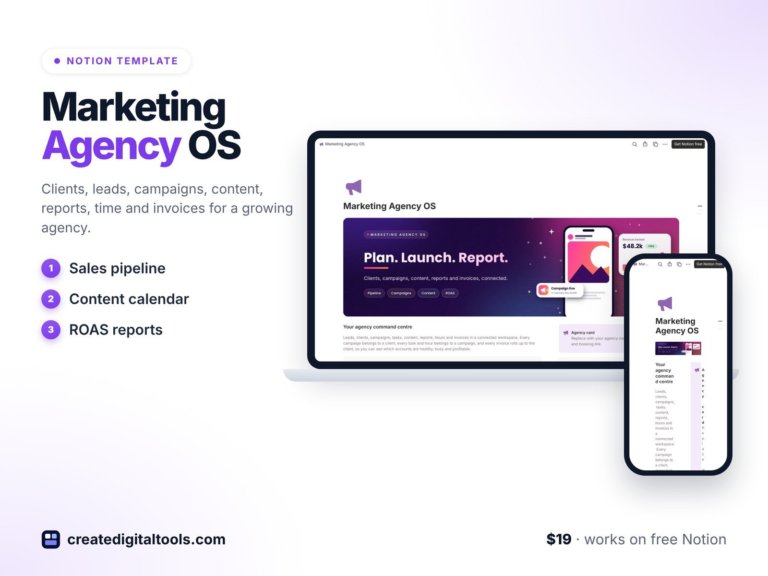 Marketing Agency Notion Template: Clients to Invoices