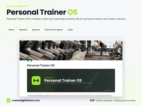 Personal Trainer OS Notion template