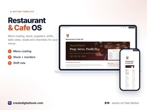 Restaurant & Cafe OS Notion template