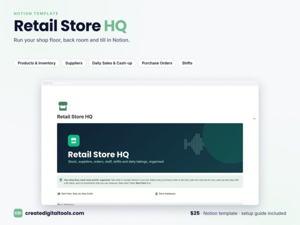 Retail Store HQ Notion template