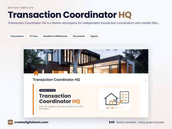 Transaction Coordinator HQ Notion template