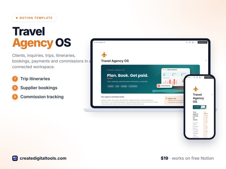 Travel Agency Notion Template for Independent Advisors