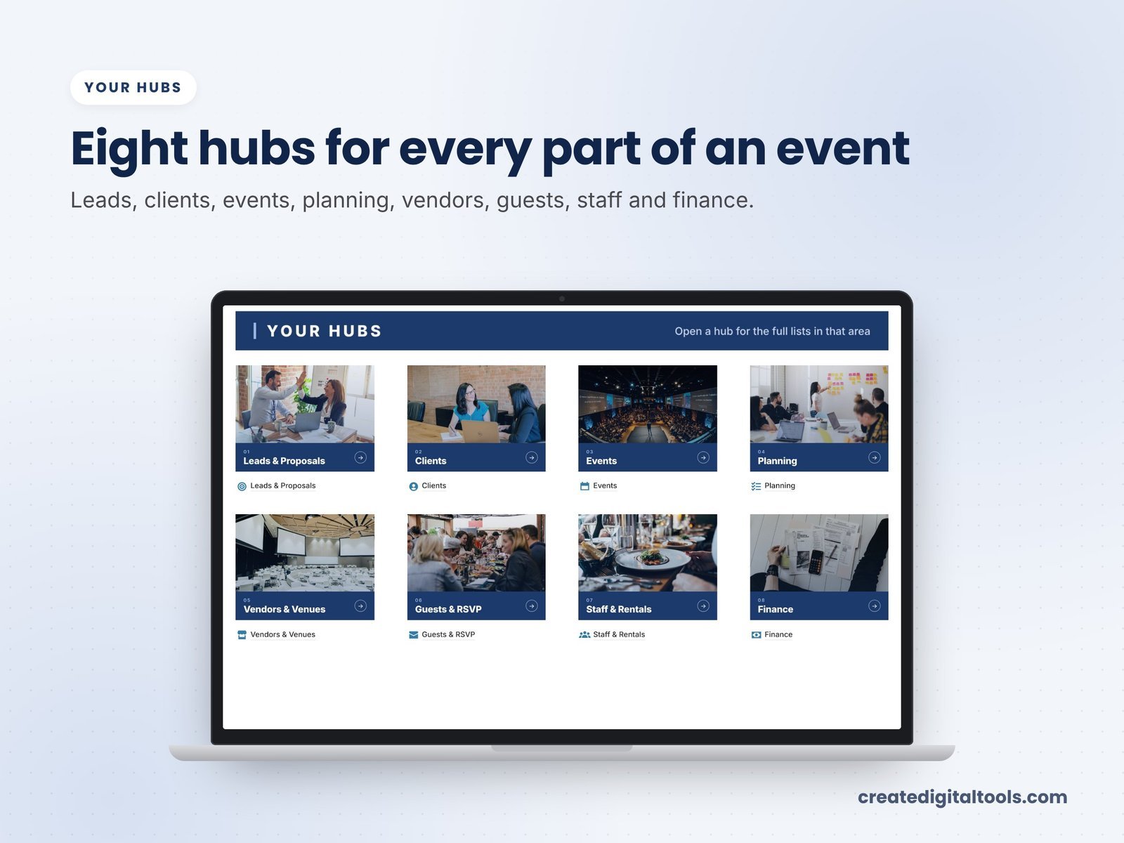 Event planner Notion template studio dashboard with photo navigation