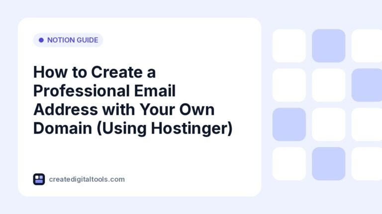 How to Create a Professional Email Address with Your Own Domain (Using Hostinger)