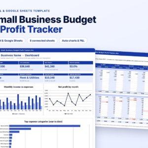 Small business budget and profit tracker spreadsheet