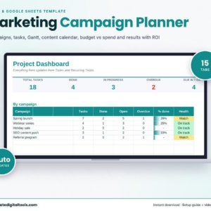 Marketing Campaign Planner Spreadsheet (Excel & Google Sheets)