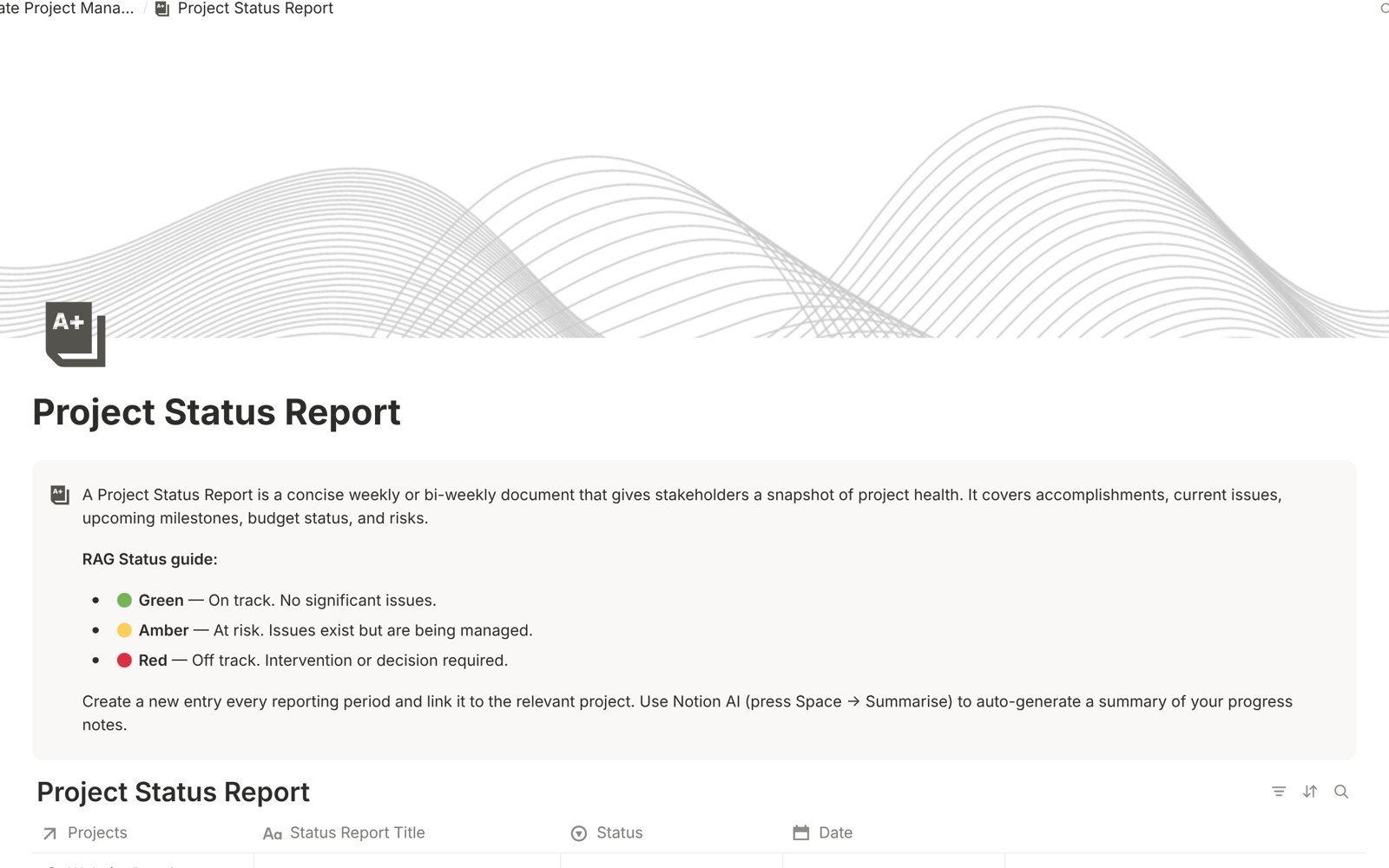 Project Management with AI: Status reports