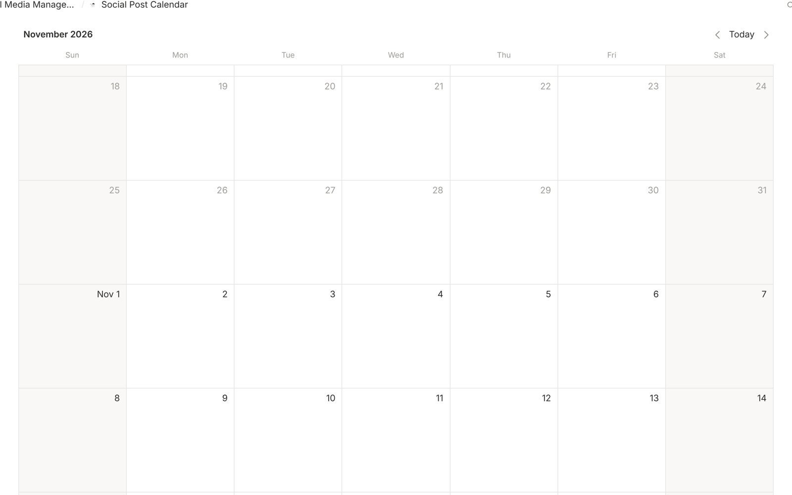 Social Media Management for Agencies: Social post calendar