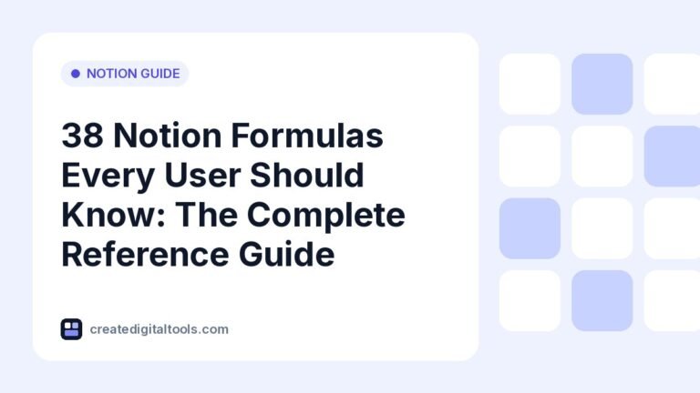 38 Notion Formulas Every User Should Know: The Complete Reference Guide