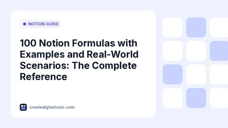 100 Notion Formulas with Examples and Real-World Scenarios: The Complete Reference