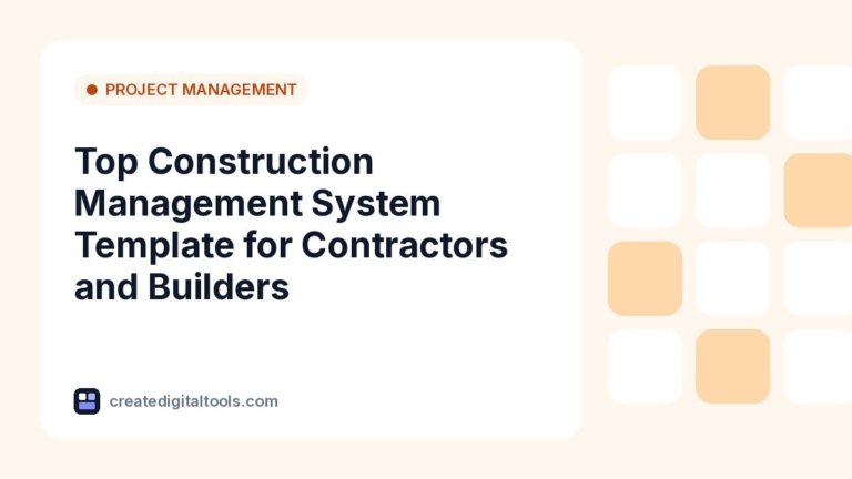 Top Construction Management System Template for Contractors and Builders