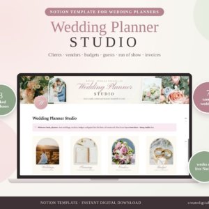 Wedding Planner Studio Notion template for wedding planners